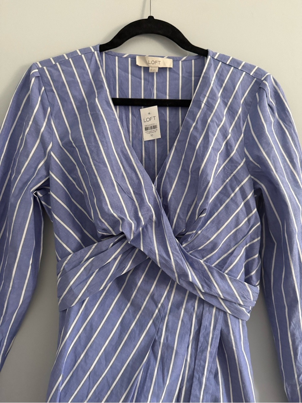 LOFT Striped Twist-Front Dress